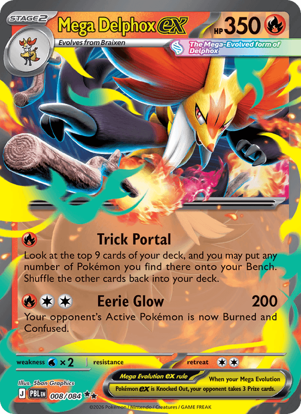 Mega Delphox ex 008/084 – Pitch Black – Pokémon TCG