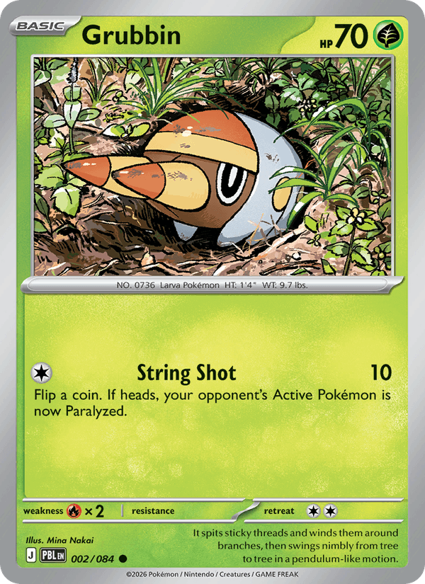 Grubbin 002/084 – Pitch Black – Pokémon TCG