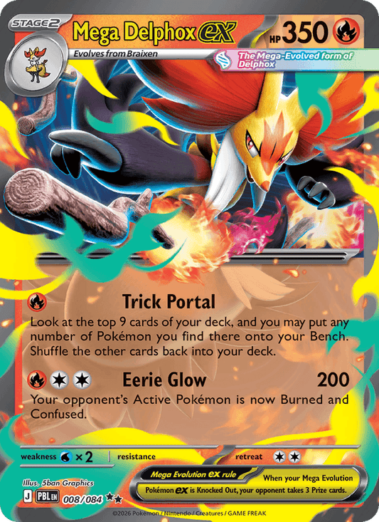 Mega Delphox ex 008/084 – Pitch Black – Pokémon TCG