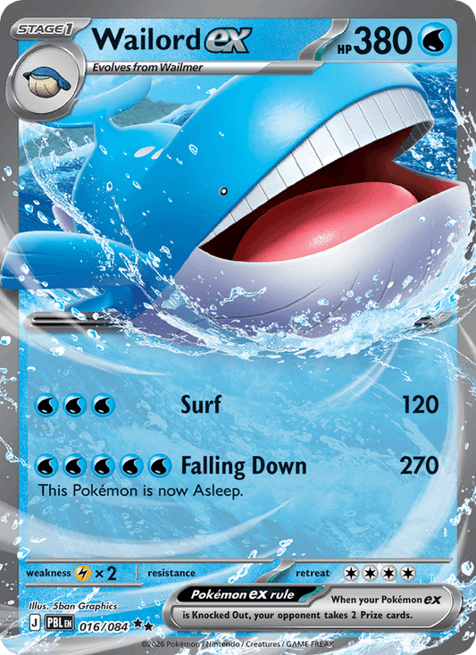 Wailord ex 016/084 – Pitch Black – Pokémon TCG